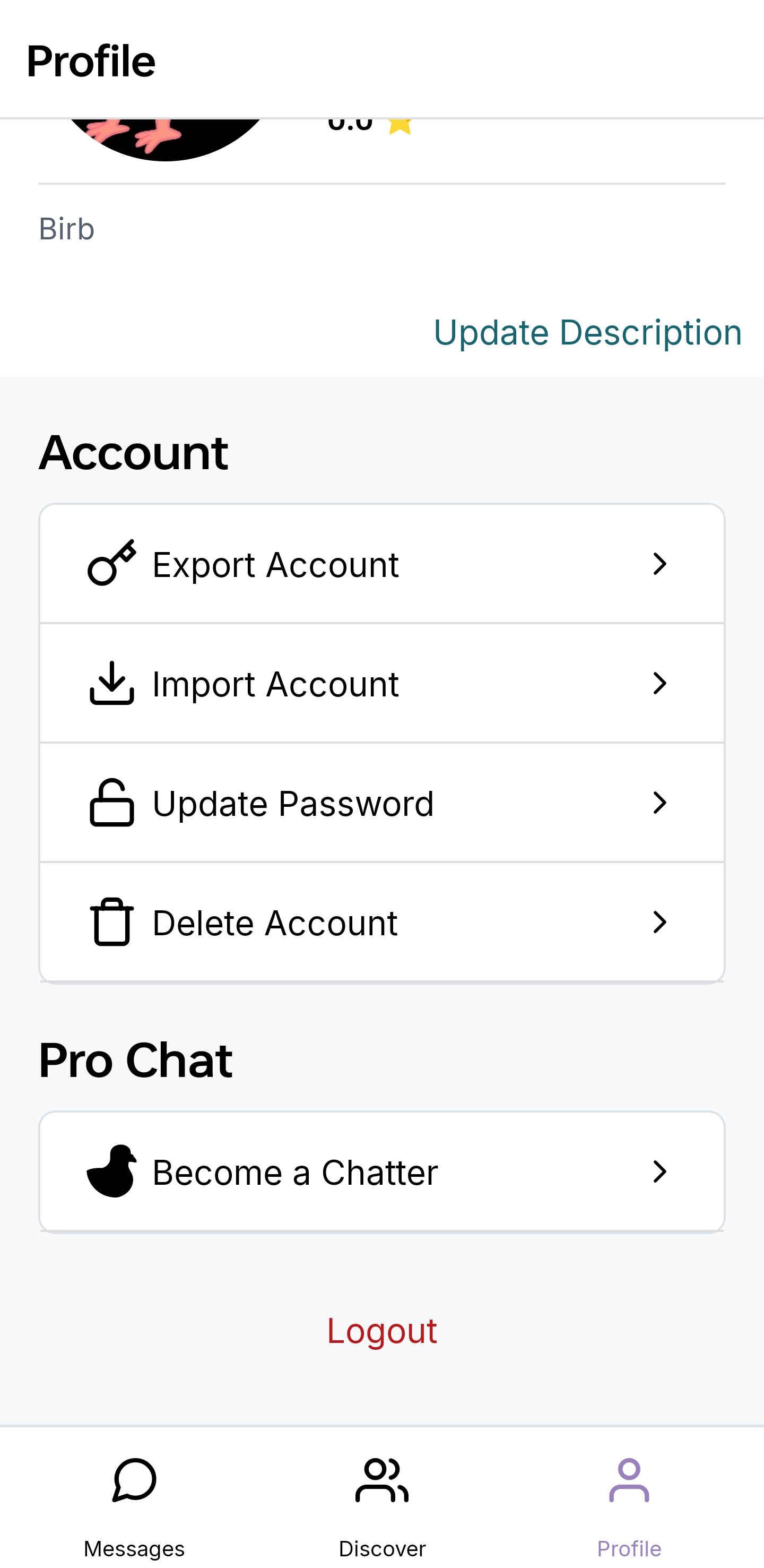 Delete Account Section